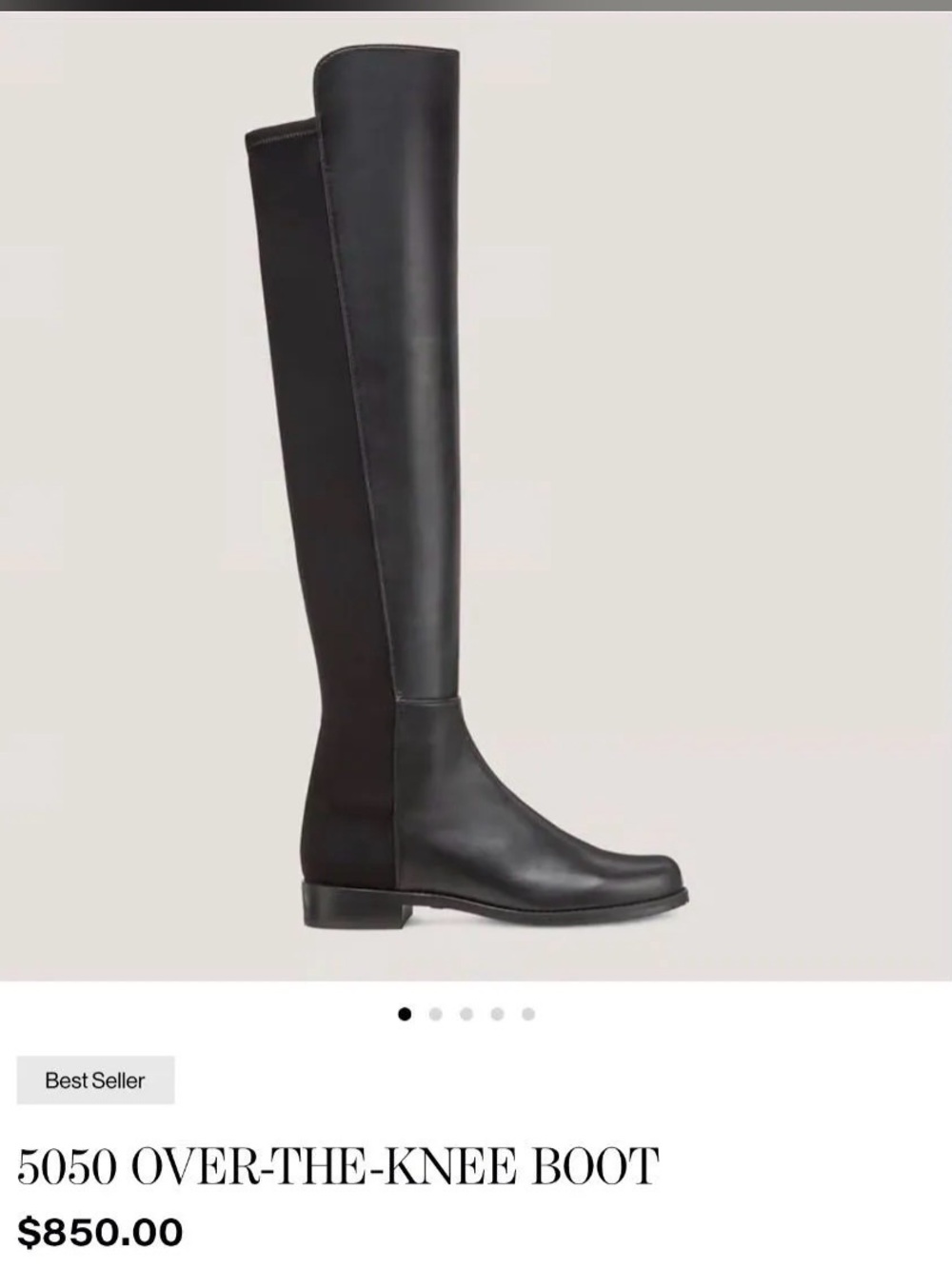 Stuart Weitzman 5050 leather over the knee boot size 6.5